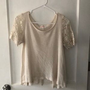 Eyelet sleeve knit top